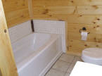 First cabin's 1st floor bath nears completion.